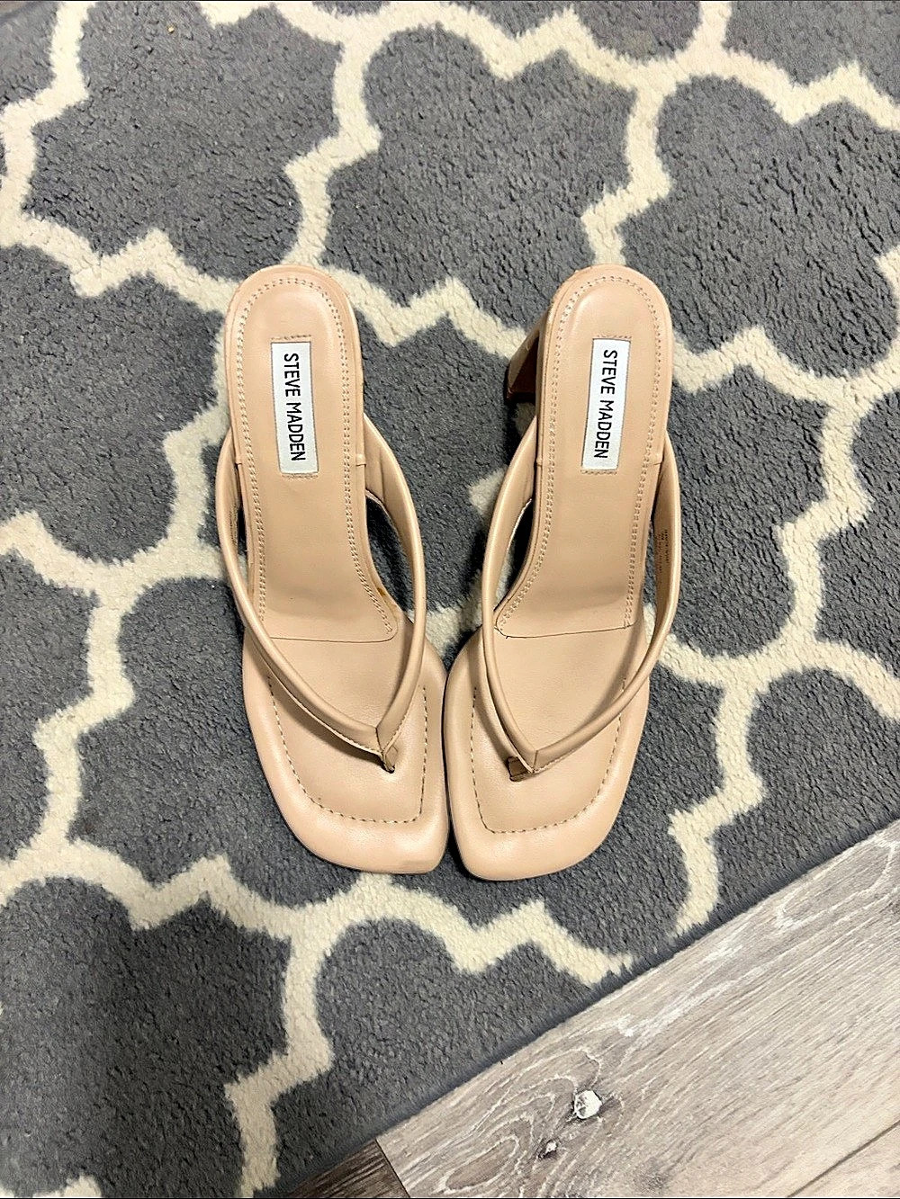 Steve Madden Tan Square Toe Sandals